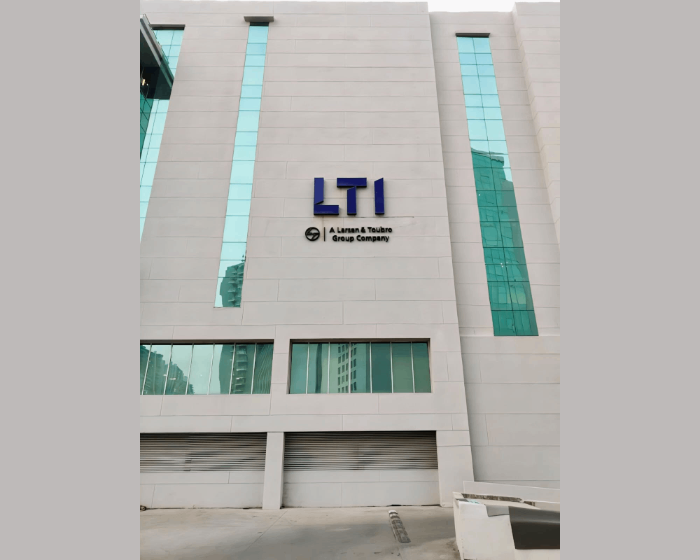 Clear directional signs in a large lobby