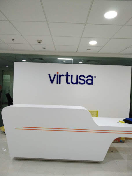 Corporate reception logo signage