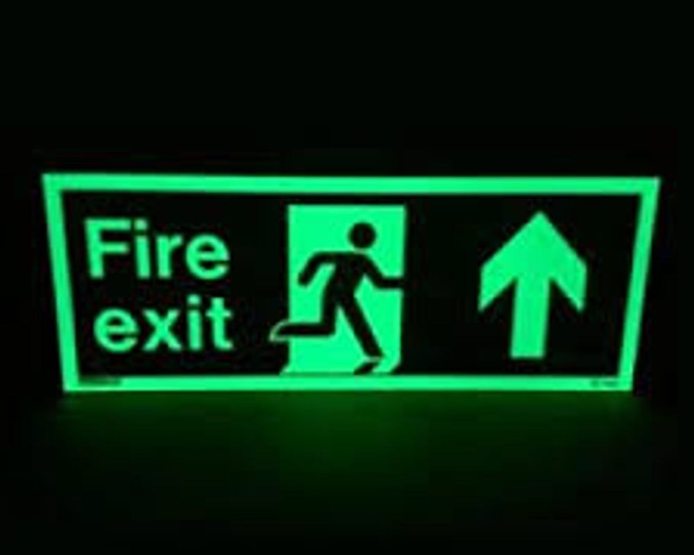 Emergency Exit Sign with Arrow