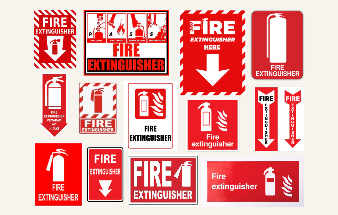 Collection of Fire Safety Exit and Equipment Signs